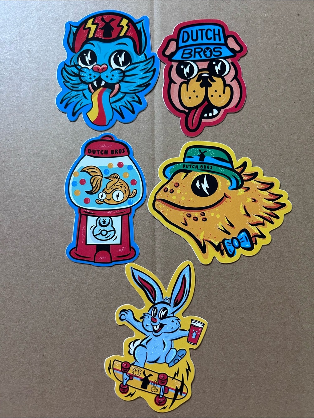 Dutch Bros Blue, Yellow & Red Pet Sticker Set